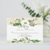 RSVP BOHO Rustic Wood RSVP Response Wild Roos (Staand voorkant)