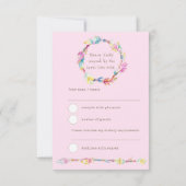 RSVP boho veer roze tribal baby zegen (Achterkant)