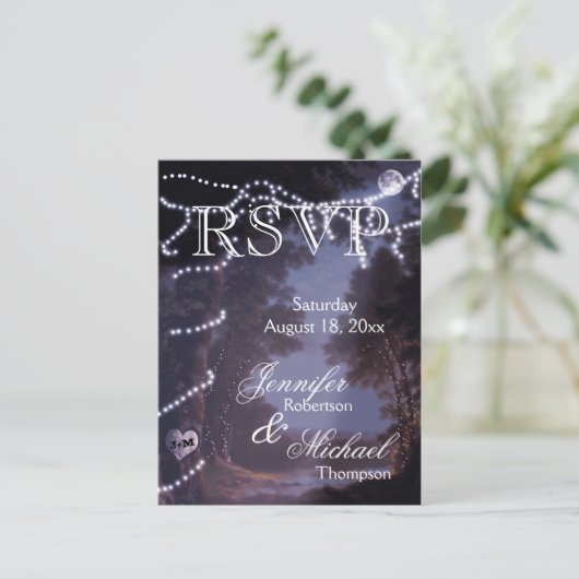 RSVP - Boomlampjes Uitnodiging Briefkaart (Staand voorkant)