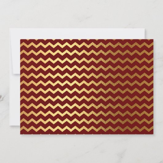 RSVP Bourgondië Maroon Goud Bloemen Krans Chevron Kaart (Achterkant)