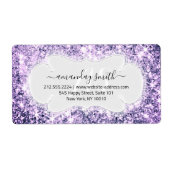 RSVP Bridal Monogram Weddenschap Glitter Paars Vio Etiket (Voorkant)