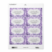RSVP Bridal Monogram Weddenschap Glitter Paars Vio Etiket (Full Sheet)