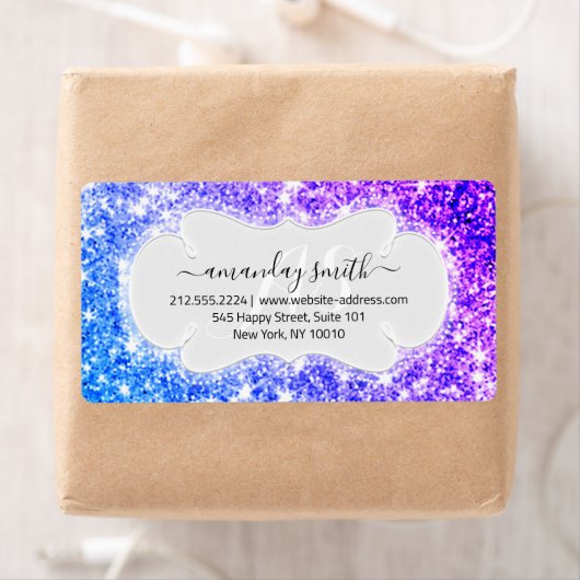 RSVP Bridal Monogram Weddenschap Glitter Princes P Etiket (Insitu)