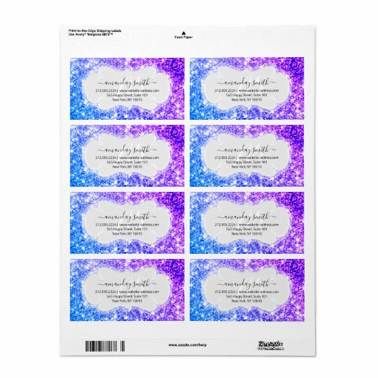 RSVP Bridal Monogram Weddenschap Glitter Princes P Etiket (Full Sheet)