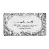 RSVP Bridal Monogram Weddenschap Glitter Silver Gr Etiket (Voorkant)