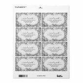 RSVP Bridal Monogram Weddenschap Glitter Silver Gr Etiket (Full Sheet)