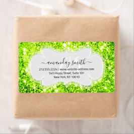 RSVP Bridal Monogram Wedding Glitter Princs Green Etiket