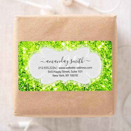 RSVP Bridal Monogram Wedding Glitter Princs Green Etiket (Insitu)