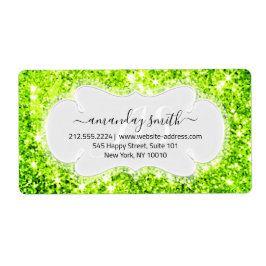 RSVP Bridal Monogram Wedding Glitter Princs Green Etiket