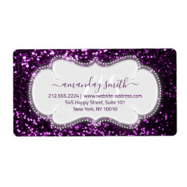 RSVP Bridal Sweet Monogram Paars Royal Glitter Etiket