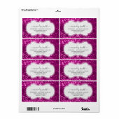 RSVP Bridal Sweet Monogram Pink Royal Glitter Etiket (Full Sheet)