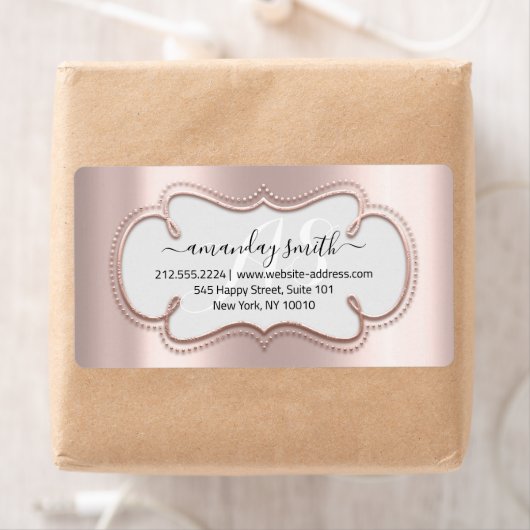 RSVP Bridal Sweet Monogram Roos Gold Lijst Etiket (Insitu)