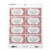 RSVP Bridal Sweet Monogram Roos Royal Lijst Etiket (Full Sheet)