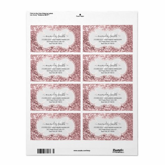 RSVP Bridal Sweet Monogram Roos Royal Lijst Etiket (Full Sheet)