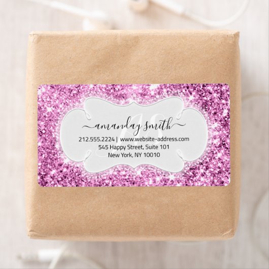 RSVP Bridal Sweet Monogram Weddenschap Roze Glitte Etiket (Insitu)