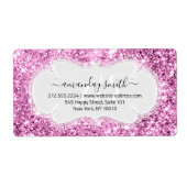 RSVP Bridal Sweet Monogram Weddenschap Roze Glitte Etiket (Voorkant)