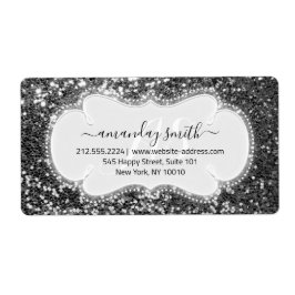 RSVP Bridal Sweet Monogram Wedding Gray Glitter Etiket