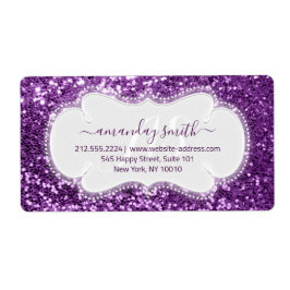 RSVP Bridal Sweet MonogramViolet Royal Glitter Etiket