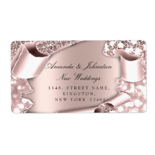 RSVP Bridal Wedding Address Roos 3D Lijst Etiket