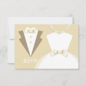 RSVP Bride & Groom Wedding Card met Food Option (Voorkant)