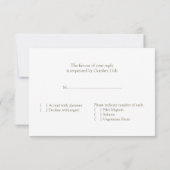 RSVP Bride & Groom Wedding Card met Food Option (Achterkant)