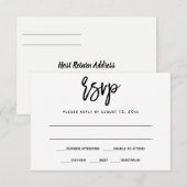 RSVP/Briefkaart antwoorden | Penseelkalligrafie (z Kaart (Voorkant / Achterkant)