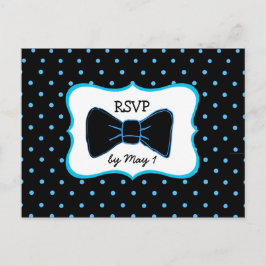 RSVP Briefkaart Blue Black Bowtie LGBT Weddenschap