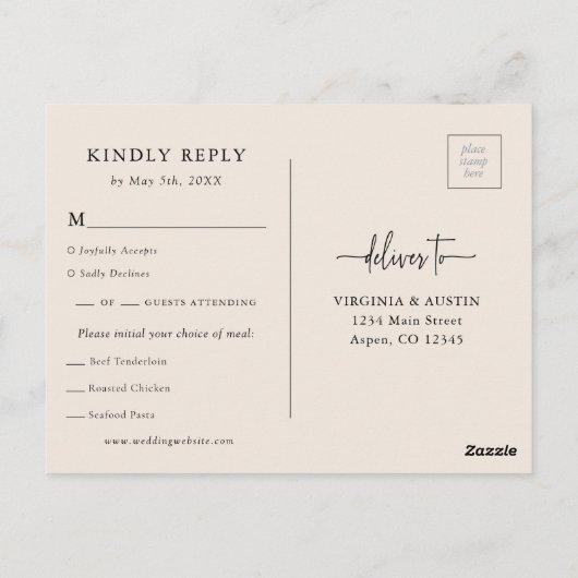 RSVP-Briefkaart Briefkaart (Achterkant)