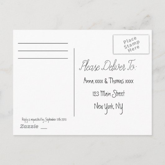 RSVP Briefkaart (bruiloft) (Achterkant)