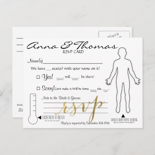 RSVP Briefkaart (bruiloft) (Voorkant / Achterkant)