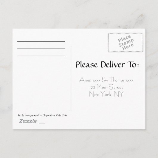 RSVP Briefkaart (bruiloft) (Achterkant)