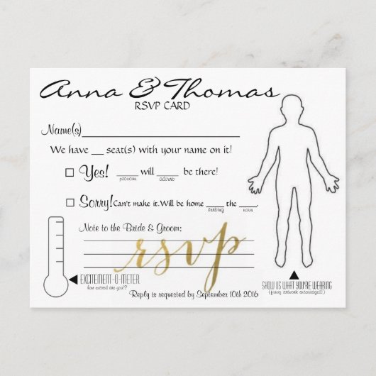 RSVP Briefkaart (bruiloft) (Voorkant)