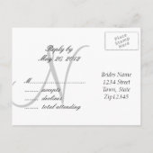 RSVP Briefkaart bruiloft monogram namen (Achterkant)