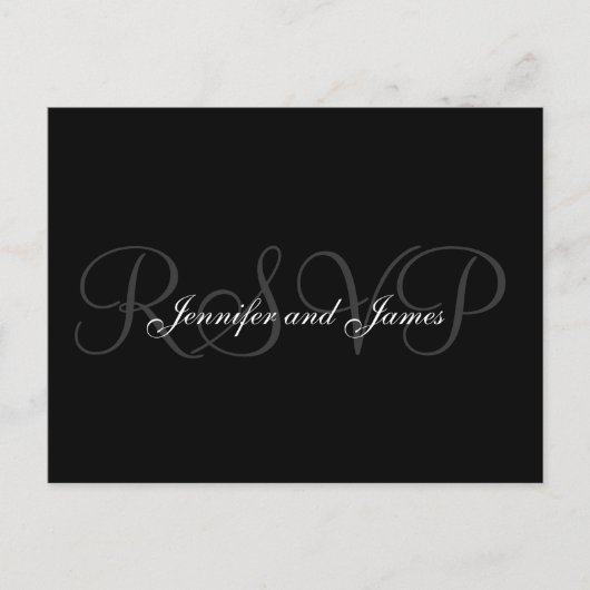 RSVP Briefkaart bruiloft monogram namen (Voorkant)