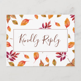 RSVP Briefkaart Herfst in liefde herfstbruiloft