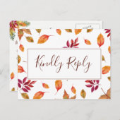 RSVP Briefkaart Herfst in liefde herfstbruiloft (Voorkant / Achterkant)