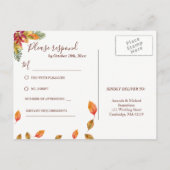 RSVP Briefkaart Herfst in liefde herfstbruiloft (Achterkant)