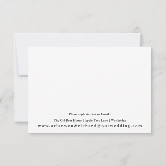 RSVP-Briefkaart - legant Kaart (Achterkant)