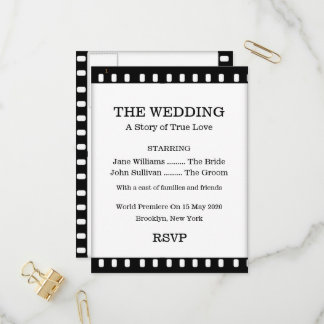 RSVP-Briefkaart met een filmthema Uitnodiging Briefkaart