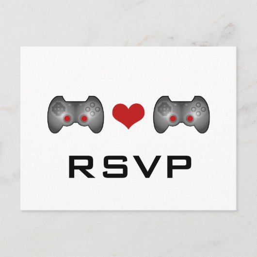 RSVP-Briefkaart met Red Cute Gamer Uitnodiging Briefkaart (Voorkant)