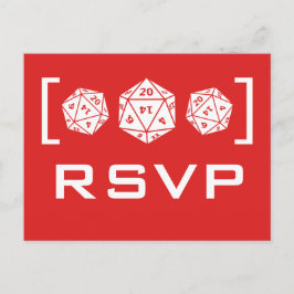 RSVP-Briefkaart met Red D20-desktop Uitnodiging Briefkaart