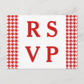 RSVP-Briefkaart met Red Houndstooth Wedding Uitnodiging Briefkaart (Voorkant)