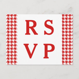 RSVP-Briefkaart met Red Houndstooth Wedding Uitnodiging Briefkaart