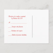 RSVP-Briefkaart met rode drakenbruiloft Uitnodiging Briefkaart (Achterkant)