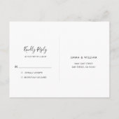 RSVP-Briefkaart met zwarte en witte minimalistisch Briefkaart (Achterkant)