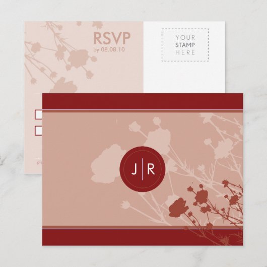 RSVP-BRIEFKAART: Michelle W. Uitnodiging Briefkaart (Voorkant / Achterkant)