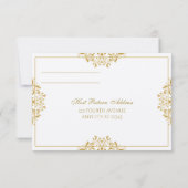 RSVP-Briefkaart - Nadine (Gold) op Ecru RSVP Kaartje (Achterkant)