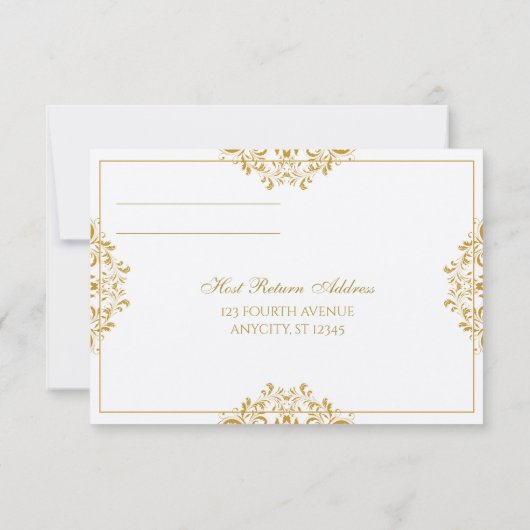 RSVP-Briefkaart - Nadine (Gold) op Ecru RSVP Kaartje (Achterkant)