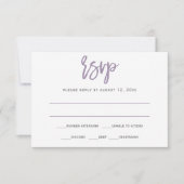 RSVP-Briefkaart | Penseelkalligrafie (lavender) Kaart (Voorkant)
