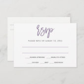 RSVP-Briefkaart | Penseelkalligrafie (lavender) Kaart (Voorkant / Achterkant)